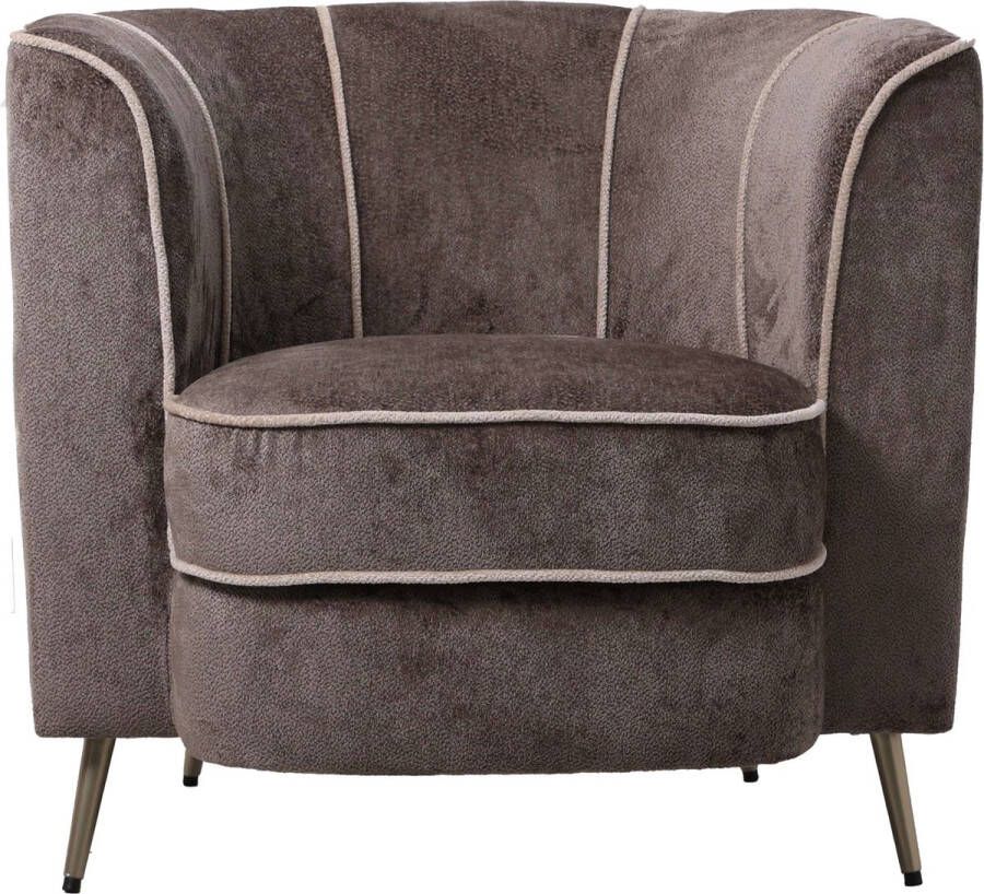 Ptmd Collection PTMD John Grey fauteuil aphrodite 7 mocco beige stripes