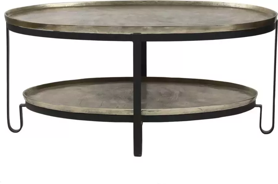 PTMD COLLECTION PTMD Kae Gold Ovale Alu Black Coffeetable