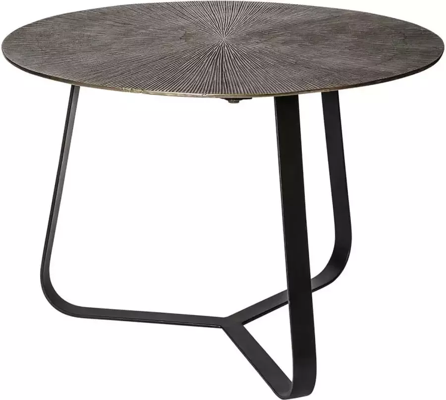 Ptmd Collection PTMD Kae Gold aluminium sidetable ijzeren frame rond M - Foto 2