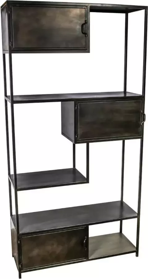 PTMD COLLECTION PTMD Kast Duana Playful Ijzer Zwart 198 x 100 x 35