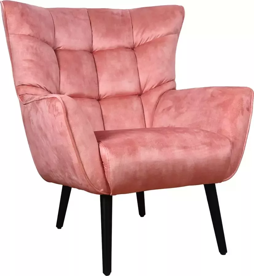 Ptmd Collection PTMD Kian Velvet Washed fauteuil light pink velvet