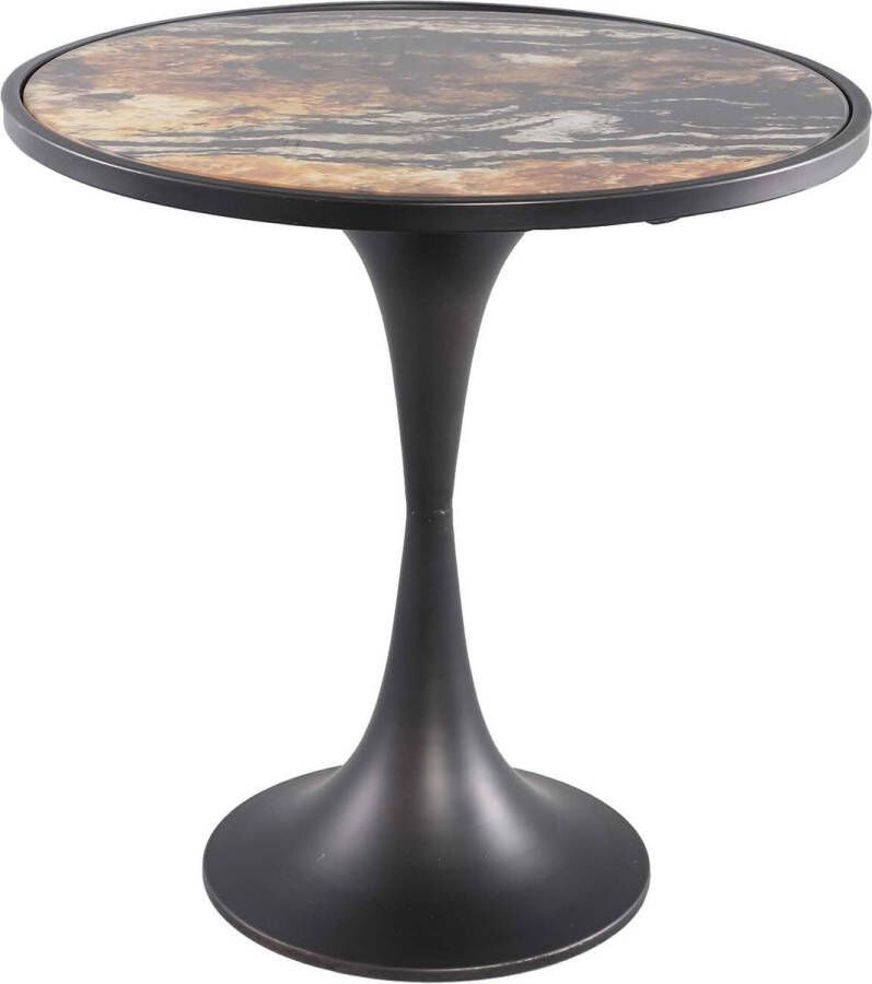 PTMD COLLECTION PTMD Laiko Ronde Bijzettafel H45 x Ø45 cm Metaal Bruin