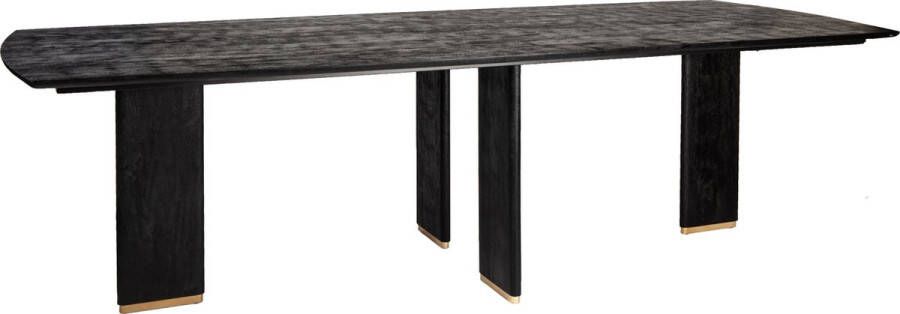 PTMD COLLECTION PTMD Liber Black mango wood dining table 240cm gold leg