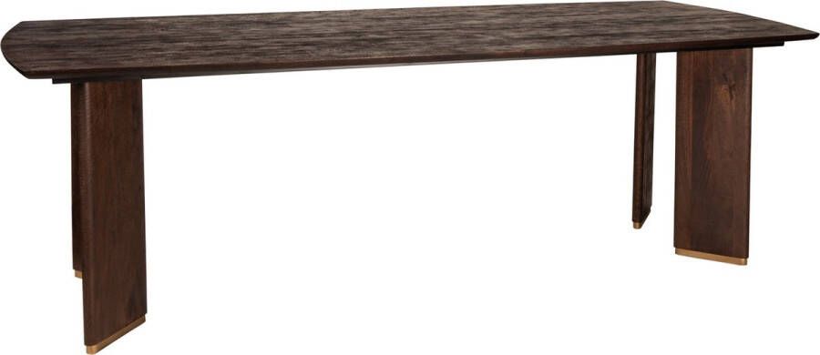 PTMD COLLECTION PTMD Liber Brown mango wood diningtable 200cm gold leg