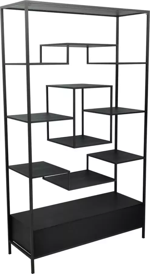 Ptmd Collection PTMD Lixly Black wood iron frame open cabinet - Foto 2