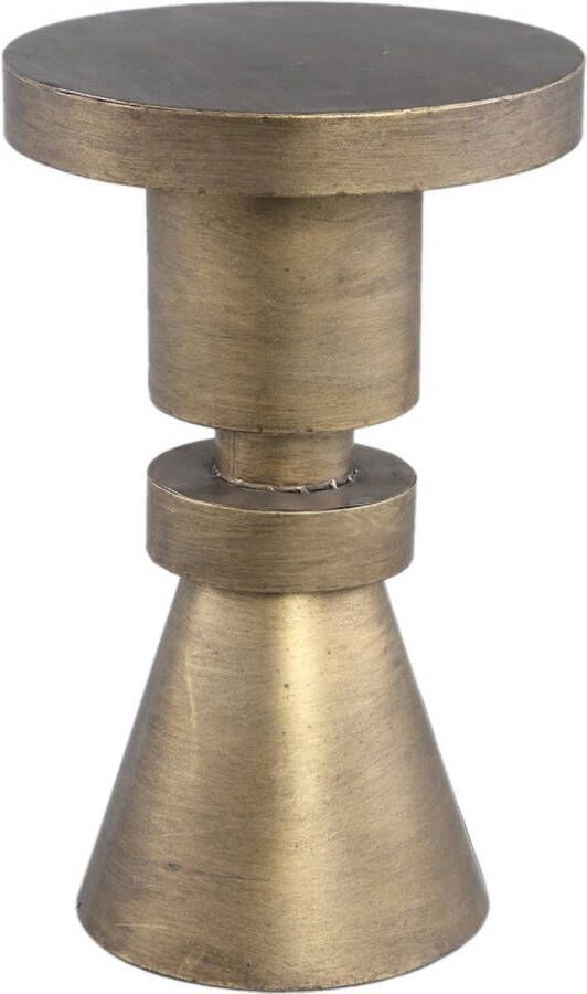 PTMD COLLECTION PTMD Lox Gold Metal Sidetable Massive Construct Round - Foto 1