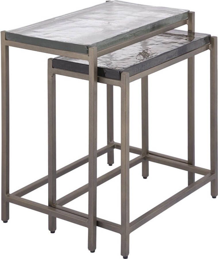 PTMD COLLECTION PTMD Lucinde Bijzettafel 43 x 28 x 49 cm Ijzer Goud Set van 2