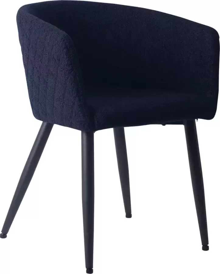 PTMD COLLECTION PTMD Mace Teddy Black Blue chair half round metal legs - Foto 1