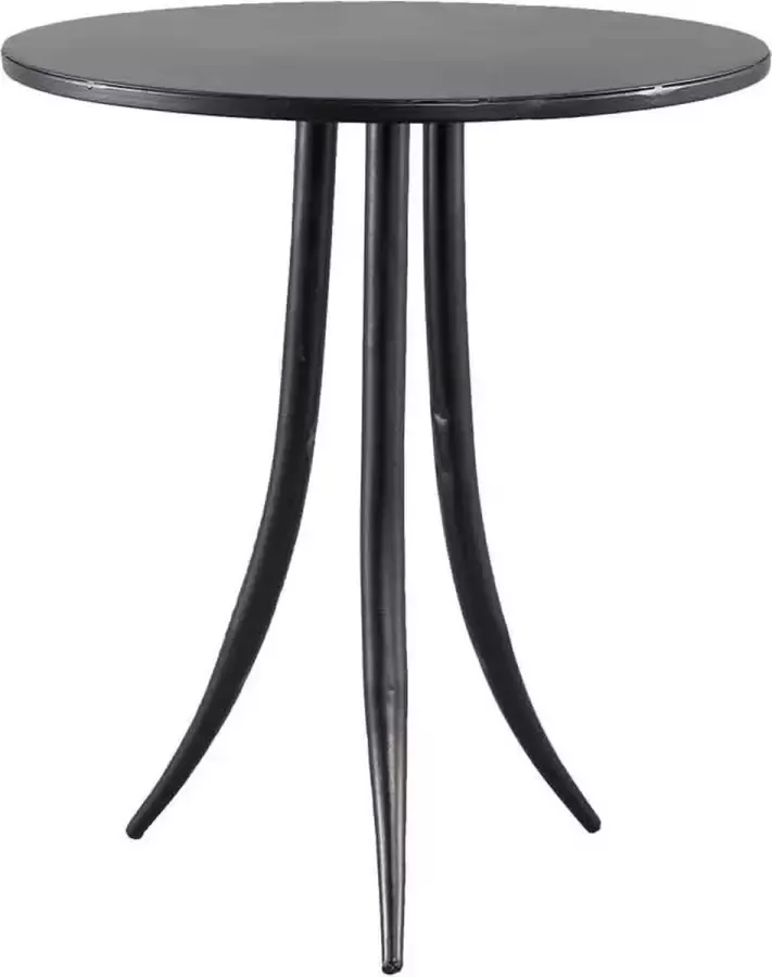 Ptmd Collection PTMD Maeve Black metal sidetable with three feet round - Foto 1