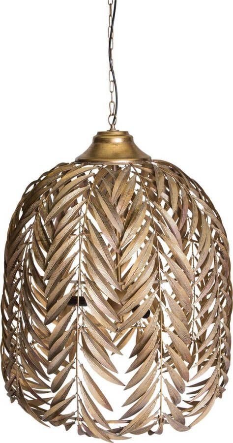 PTMD COLLECTION PTMD Mea Ronde Hanglamp Palm Bladeren H90 x Ø70 cm Metaal Goud - Foto 1
