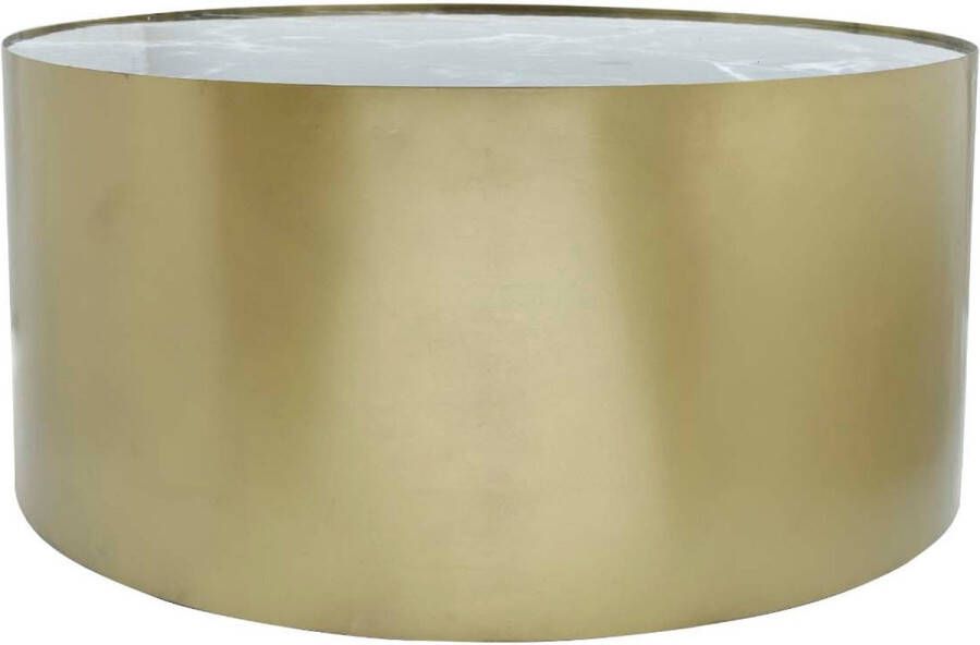 PTMD COLLECTION PTMD Mizza Ronde Koffietafel H40 x Ø90 cm Ijzer Goud