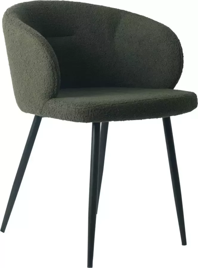 PTMD COLLECTION PTMD Move Teddy Green chair half round metal legs -KD