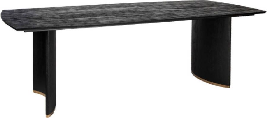 PTMD COLLECTION PTMD Ostara Black mango wood diningtable 280cm gold leg