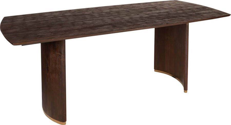 PTMD COLLECTION PTMD Ostara Brown mango wood diningtable 200cm gold leg