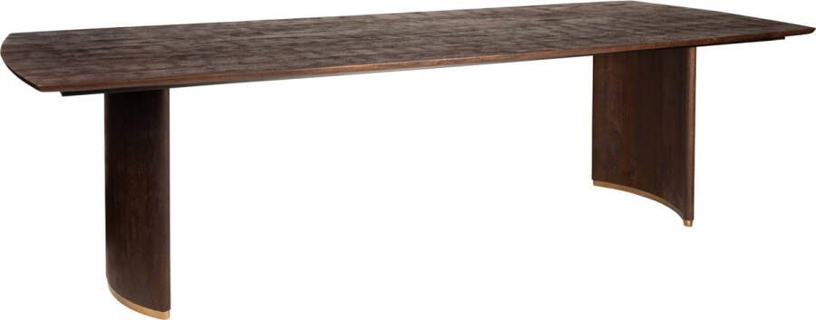 PTMD COLLECTION PTMD Ostara Brown mango wood diningtable 240cm gold leg