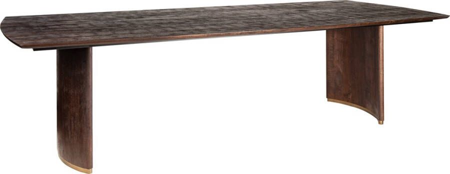 PTMD COLLECTION PTMD Ostara Brown mango wood diningtable 280cm gold leg