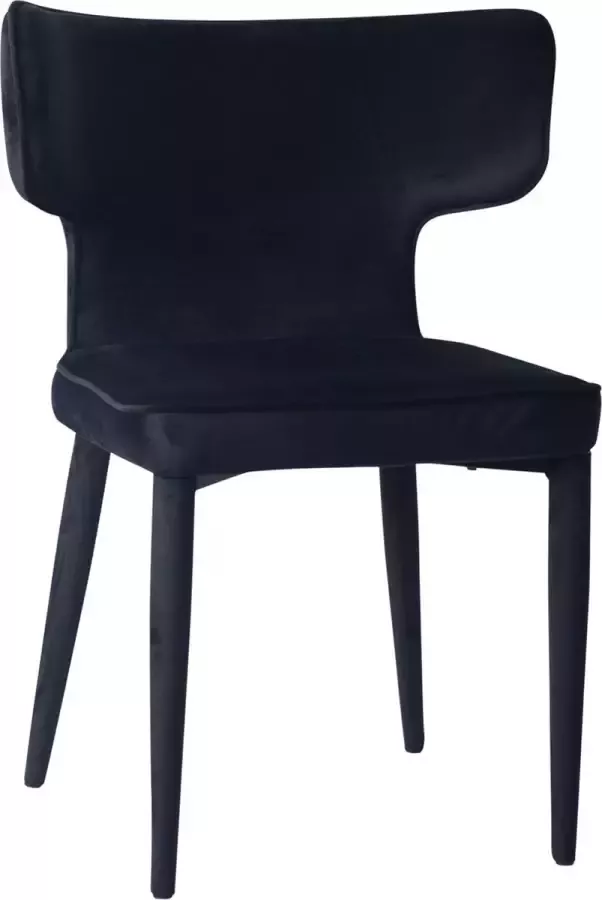 PTMD COLLECTION PTMD Paul Velvet Black chair dark grey piping - Foto 1