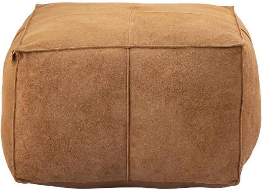 PTMD COLLECTION PTMD Poef Marieke 60x40x60 cm Suede Bruin