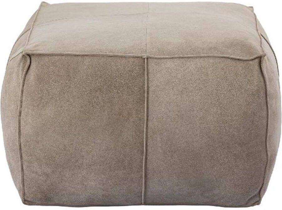 PTMD COLLECTION PTMD Poef Marieke 60x40x60 cm Suede Taupe