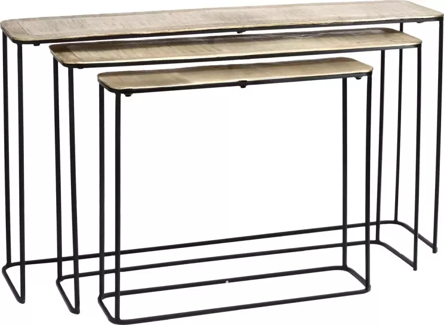 Ptmd Collection PTMD Woas Champagne alu sidetable iron black base SV3 - Foto 2