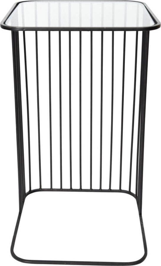Ptmd Collection PTMD Xendor Black metal sidetable glass top rectangle - Foto 2