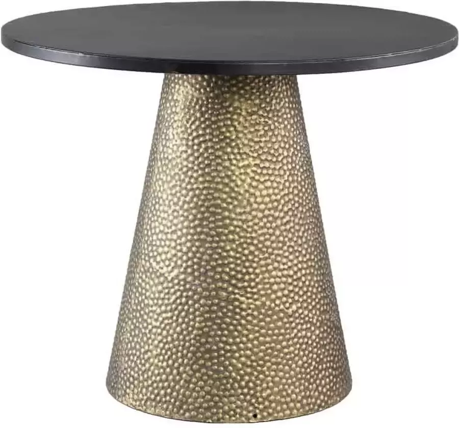 Ptmd Collection PTMD Yvette Gold metal sidetable with cone bottom low