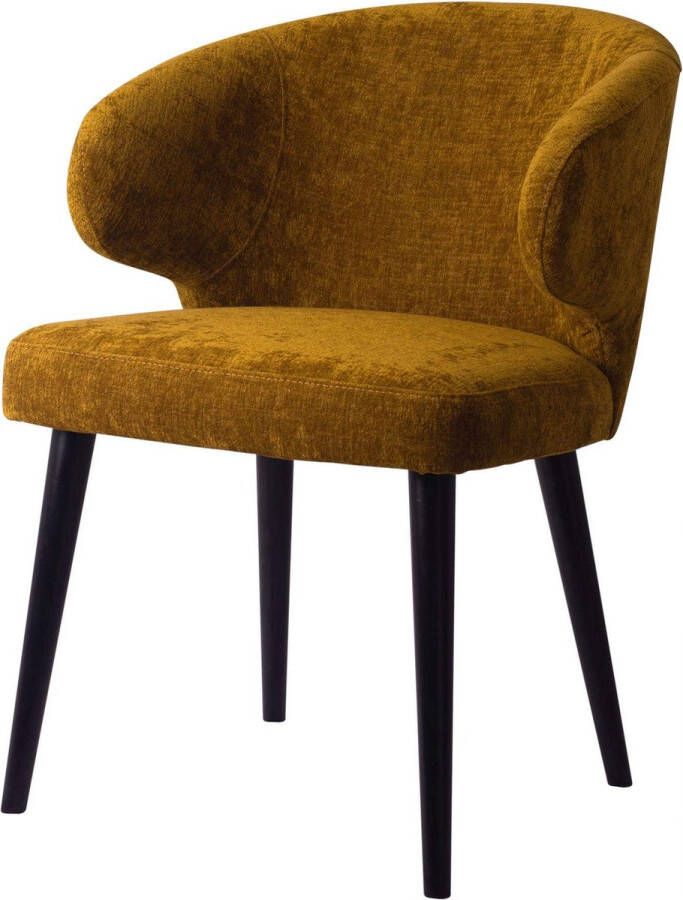 Ptmd Collection PTMD Fiori Yellow 6057 dining chair black wood legs - Foto 1