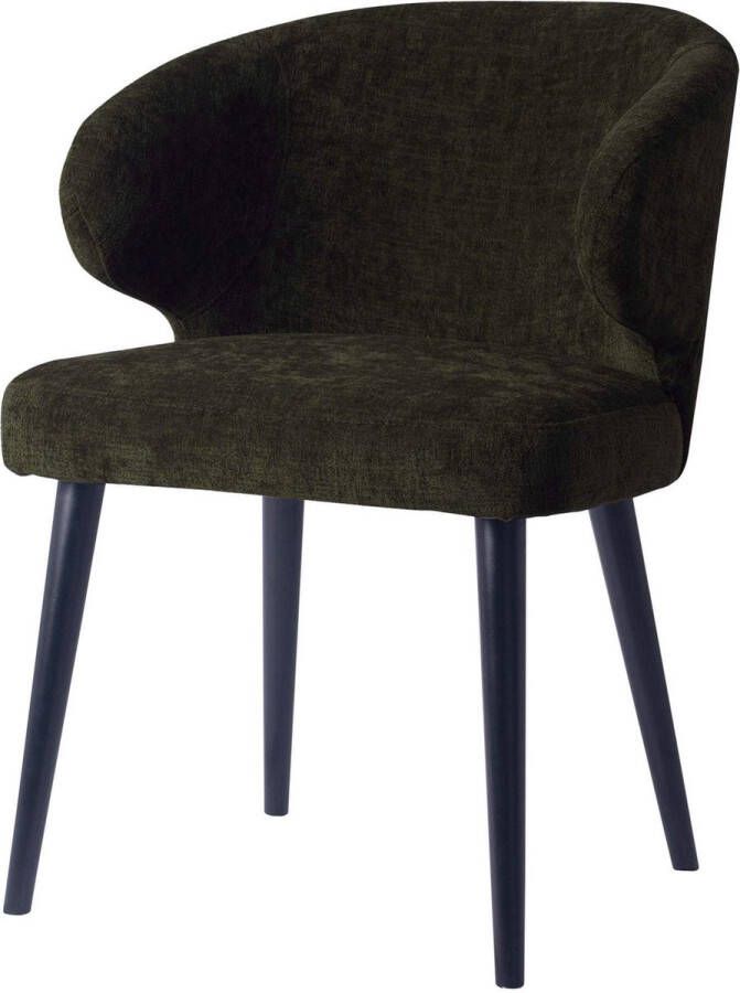 Ptmd Collection PTMD Fiori Green 1205 dining chair black wood legs