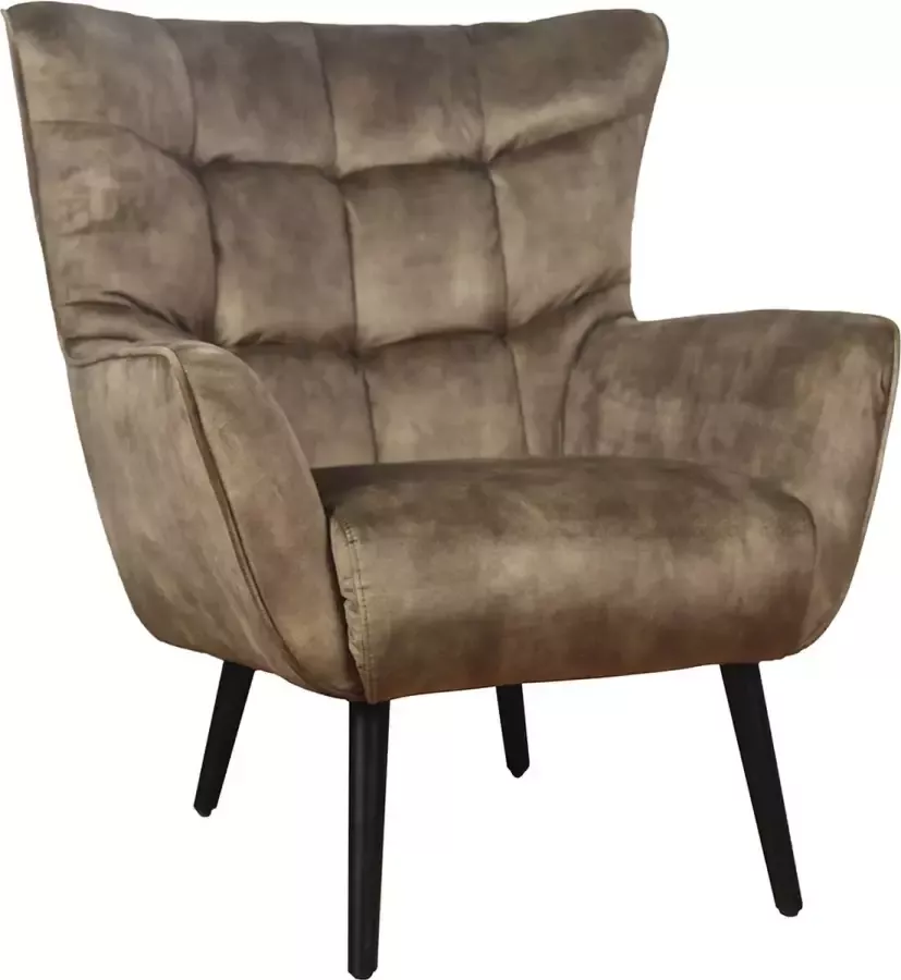 Ptmd Collection PTMD Kian Velvet Washed fauteuil olive green velvet