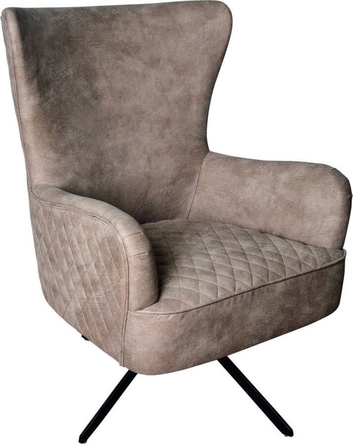 PTMD Fauteuil Reily Rotating Sand Pu Zwart