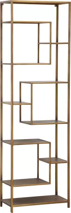 Ptmd Collection PTMD Duana Playful gold iron open cabinet high