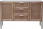 PTMD Myah Natural metal cabinet rattan 2 doors 3 drawer - Thumbnail 2