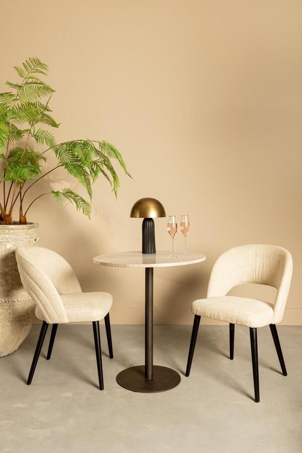 PTMD COLLECTION PTMD Abierto White 9900 nanci fabric dining chair