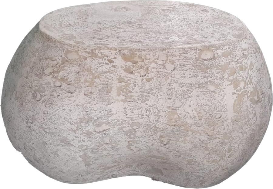 PTMD Hiranya White Round Organic Shaped GRC Stool