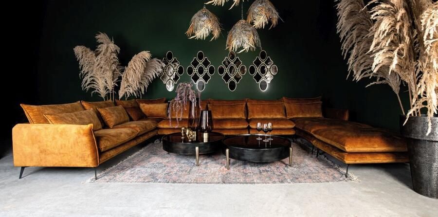 PTMD COLLECTION PTMD Spiegel Salontafel H30 x Ø94 cm Aluminium Zwart