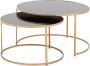 Goossens Salontafel Valentina rond glas zwart elegant chic 75 x 42 x 75 cm - Thumbnail 2