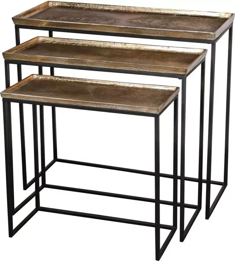 Ptmd Collection PTMD Daan Gold aluminum black iron sidetable s 3 - Foto 1