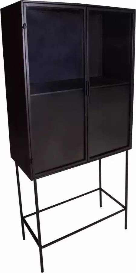 PTMD Simple Metal kast zwart met 2 deuren en open onderkant
