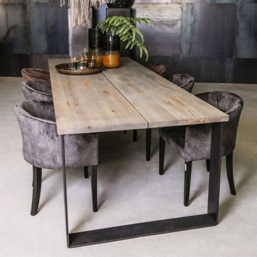 PTMD COLLECTION PTMD Oakly Table Grey rectangle metal leg 280 KD