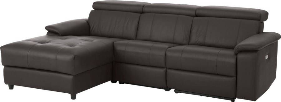 PU Tanaro Loungebank 3-zits rechts elektrische functie bruin