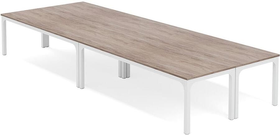 Pugsdrly Bureau computertafel 200 x 70 x 75 cm dubbel lang bureau pc-tafel bureautafel werktafel eettafel kantoormeubel computertafel vergadertafel voor thuiskantoor eikenhout