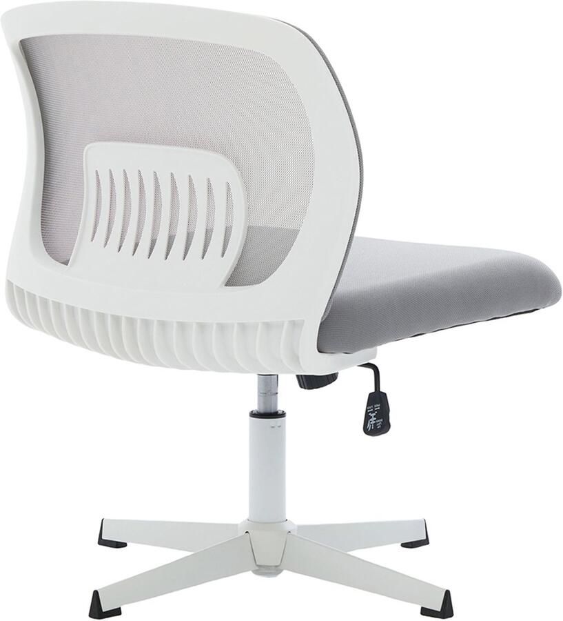 Pugsdrly Bureaustoelen zonder armleuningen leesfauteuils met brede kussens salonstoelen om met gekruiste benen te zitten schommelfunctie in hoogte verstelbaar 360° draaibaar