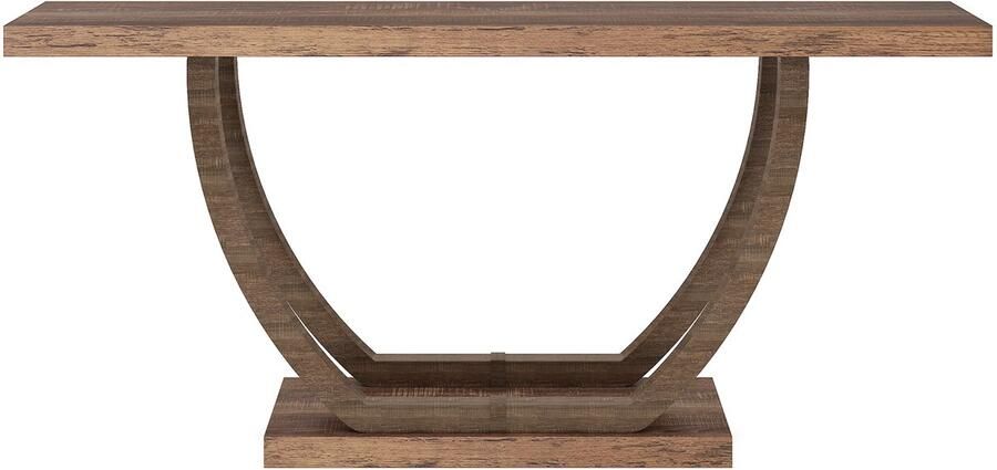 Pugsdrly Consoletafel rustieke industriële haltafel rustieke houten salontafel van 140 cm dikke bijzettafels voor de woonkamer 140 x 30 x 80 cm rustiek bruin