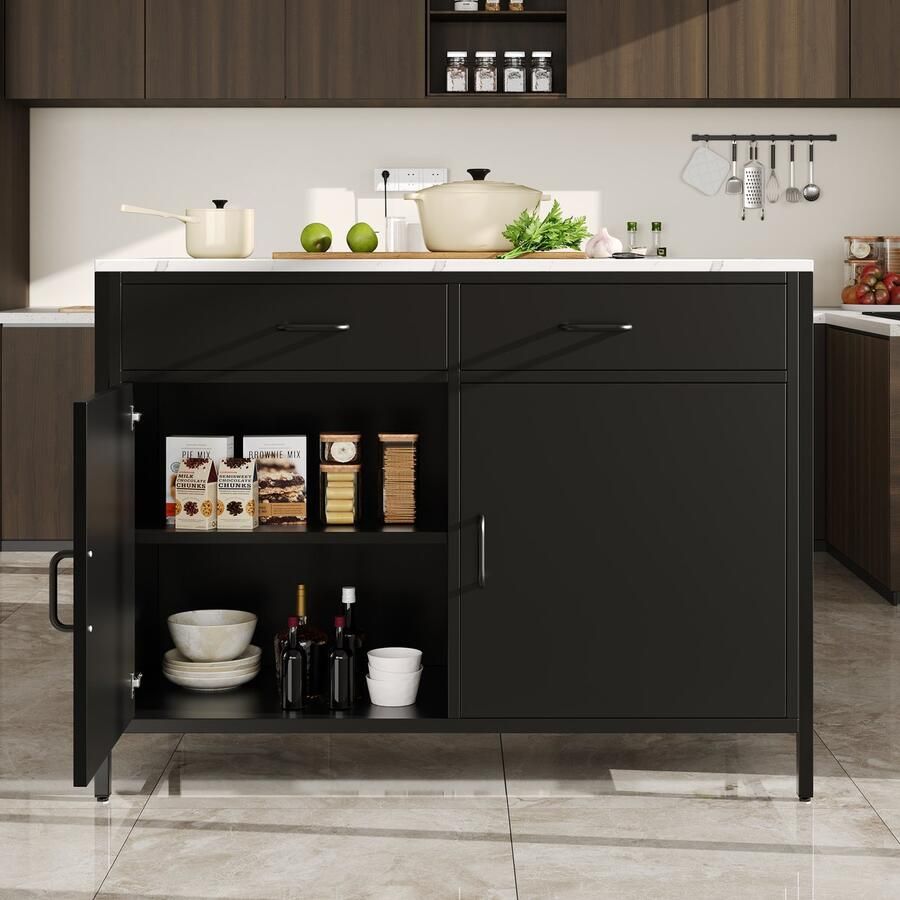 Pugsdrly Hoge zwarte tafel keukenwerkblad eenvoudig en modern lage bartafel geschikt voor de woonkamer eetkamer tafelblad met marmeren structuur verstelbare poten