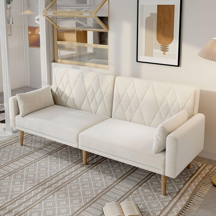 Pugsdrly Kleine bank tweezitsbank slaapbank met slaapfunctie slaapbank in fluweel geschikt voor de woonkamer slaapkamer thuisbioscoop logeerkamer