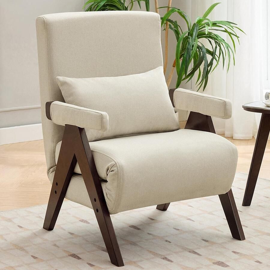 Pugsdrly Modern design: 3-in-1 slaapfauteuil met slaapfunctie slaapbank opvouwbare fauteuil met kussen gestoffeerde stoel loungestoel eenpersoonsbed geschikt voor de woonkamer slaapkamer kantoor appartement enz