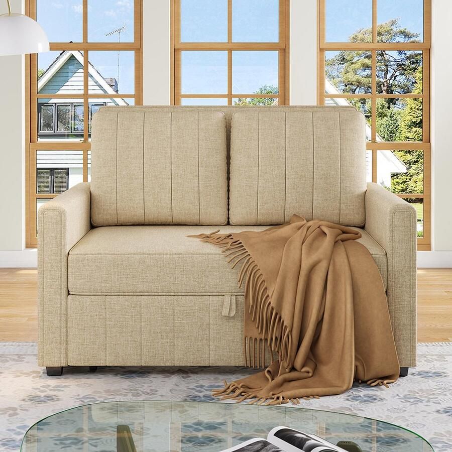 Pugsdrly Multifunctionele opklapbare slaapbank met slaapfunctie bank ideaal voor kleine ruimtes geschikt voor thuis of studentenhuizen verstelbare rugleuning 180 x 127 cm comfortabele slaapbank