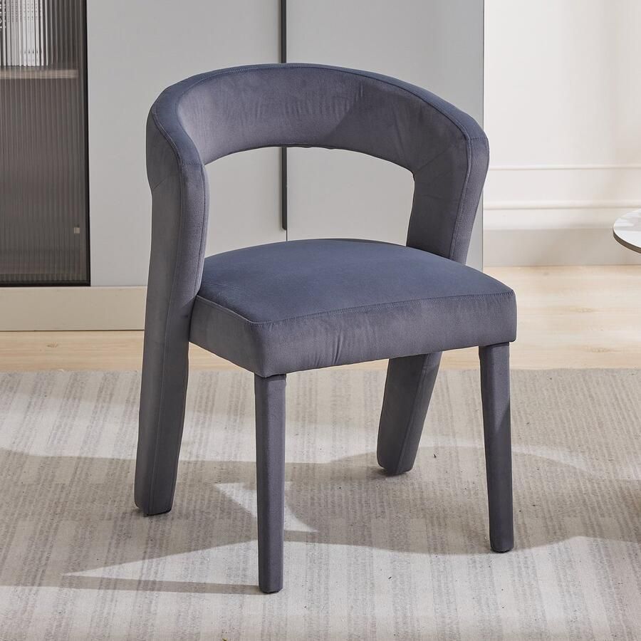 Pugsdrly Nieuwheid Fauteuil loungestoel gestoffeerde stoelen eenpersoonsbank kuipstoel enkele stoel 59x60x79 cm fluweel draagvermogen 150 kg grijs