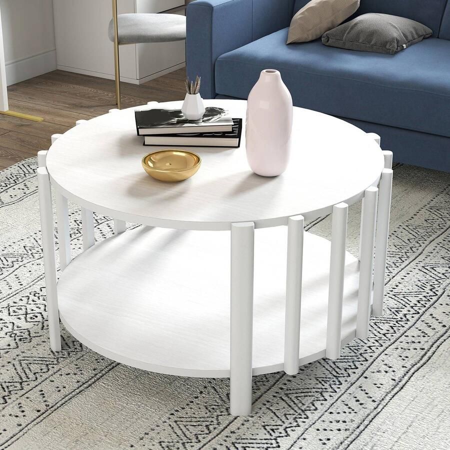 Pugsdrly Salontafel Ronde Scandinavische stijl Wit