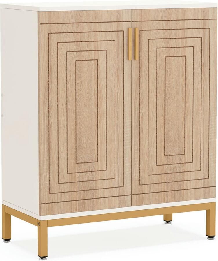 Pugsdrly Schoenenkast voor 20 paar schoenen grote vrijstaande schoenenkast voor de hal met 2 deuren en 5 planken voor de woonkamer slaapkamer kast wit